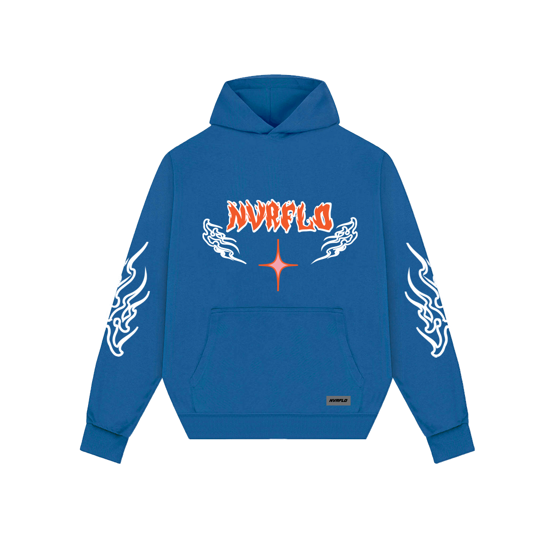 wings on fire hoodie - blue