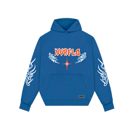 wings on fire hoodie - blue